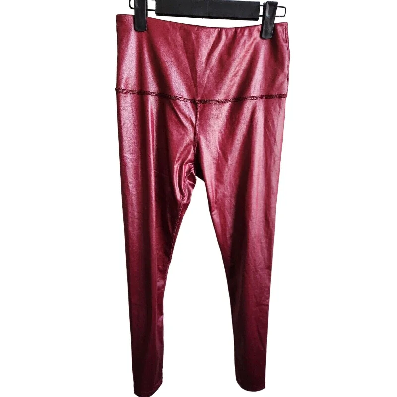 Massive Deals Shosho Womens Sz S Faux Leather Leggings Dark Red