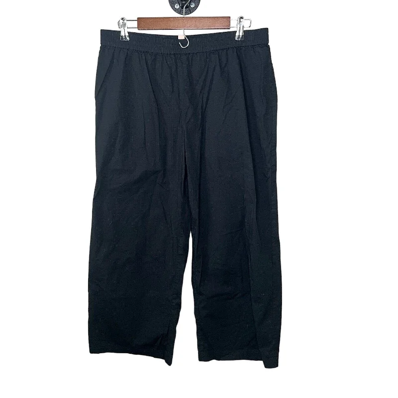 Weekend Deal Third Love Womens Sz L Pull On Cropped Wide Leg Pants Black Cotton Blend Weekend Deal Third Love Womens Sz L Pull On Cropped Wide Leg Pants Black Cotton Blend