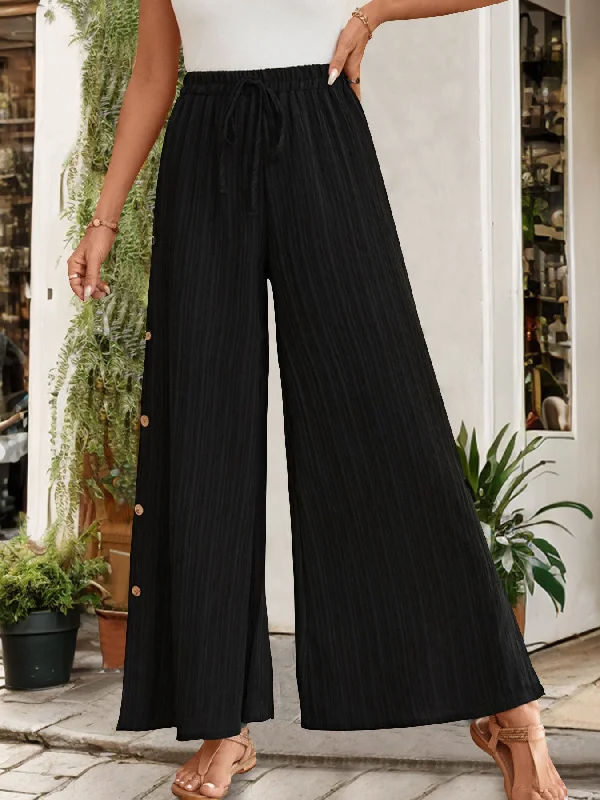Price Drop Tied Slit Wide Leg Pants