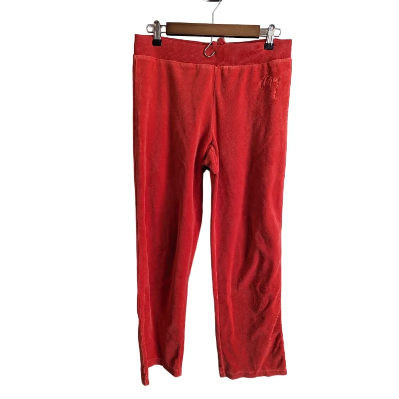 Price Meltdown Vintage Y2K DKNY Womens Sz M Velour Sweatpants Pants Red