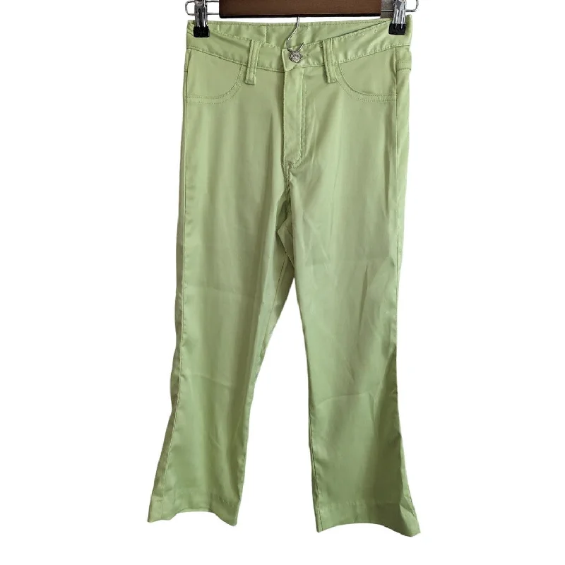 Today's Special Vintage Y2K Watch LA Womens Sz 2 Straight Leg Lime Green Satin Pants Cropped Today's Special Vintage Y2K Watch LA Womens Sz 2 Straight Leg Lime Green Satin Pants Cropped