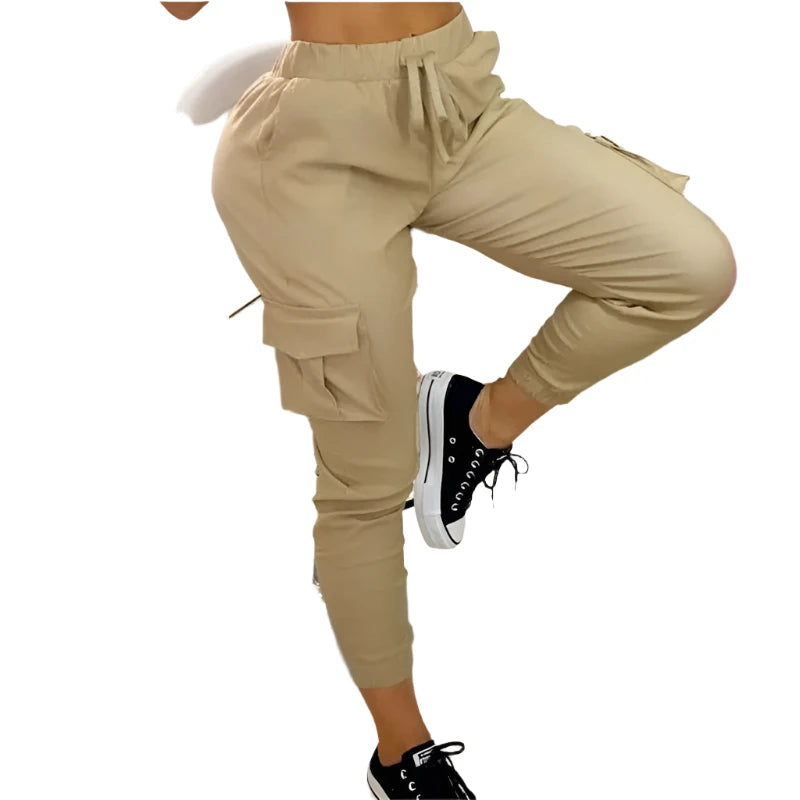 Today Only COZOK Women's Fashion Pocket Lace Up Design Cargo Pants
