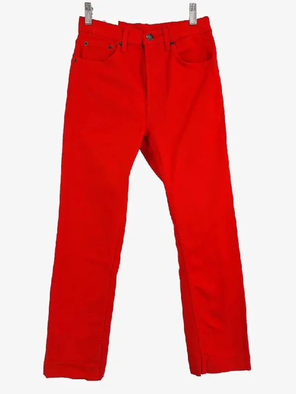 Zara Vibrant Cherry Cropped Bootcut Jeans Size 6