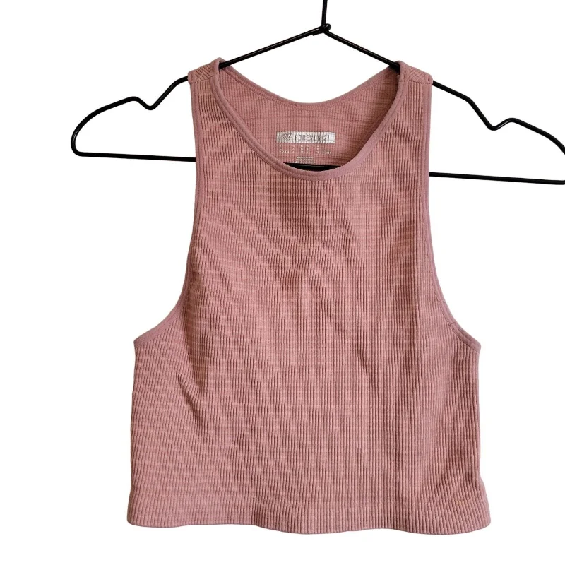 YEAR-End Sale Forever 21 Womens Sz M Cropped Waffle Knit Tank Top Fitted Blush Pink