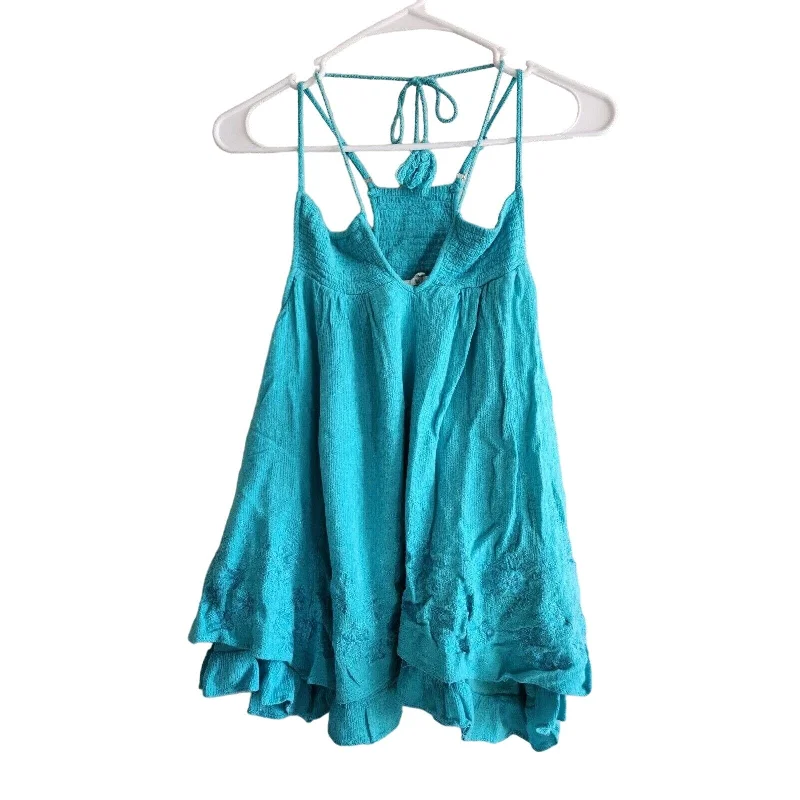 Lowest Prices Honey Belle Womens Sz S Strappy Boho Tank Top Teal Turquoise Festival