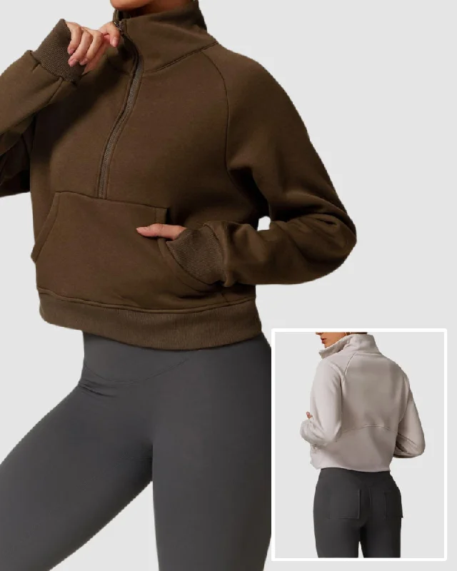 Limited Time Discount Loose Women's Fleece Thickened Warm Long Sleeve Half Zipper Pullover Top S-XL Limited Time Discount Loose Women's Fleece Thickened Warm Long Sleeve Half Zipper Pullover Top S-XL