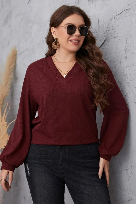 Midnight Madness Plus Size Dropped Shoulder Blouse