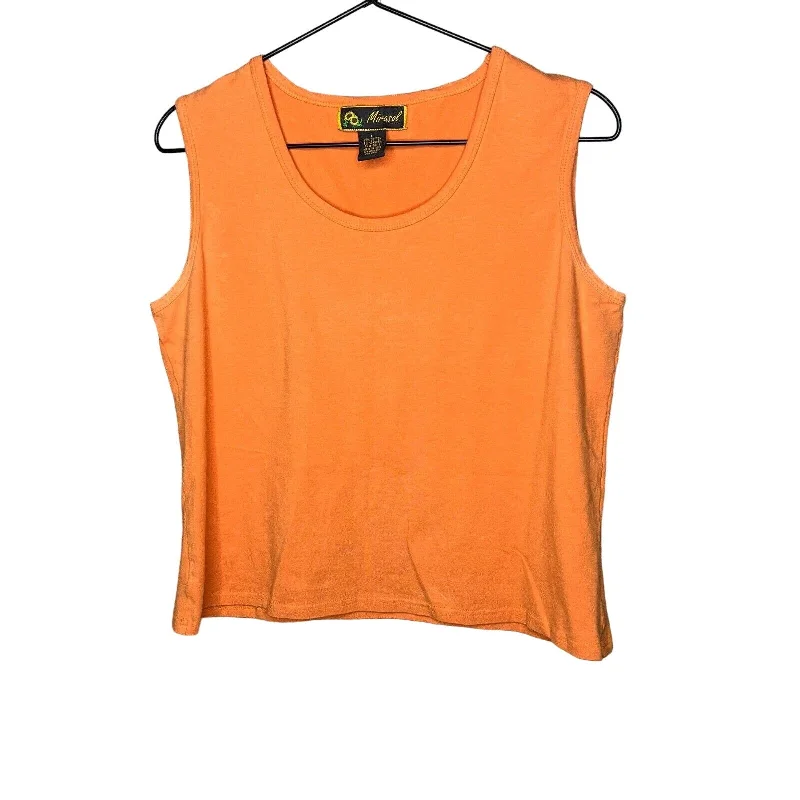 Low Prices Mirasol Womens Sz L Sleeveless Cotton Blend Top Orange Orangesicle Solid