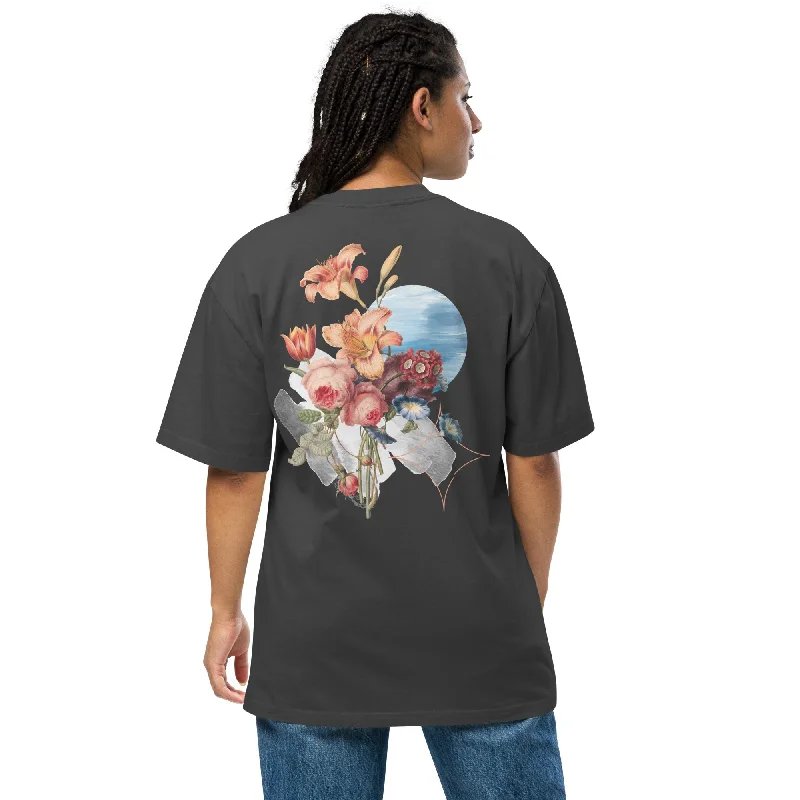 Exclusive Access Shoulder Drop Oversized Faded Crew Neck Tee THE GREAT POEM