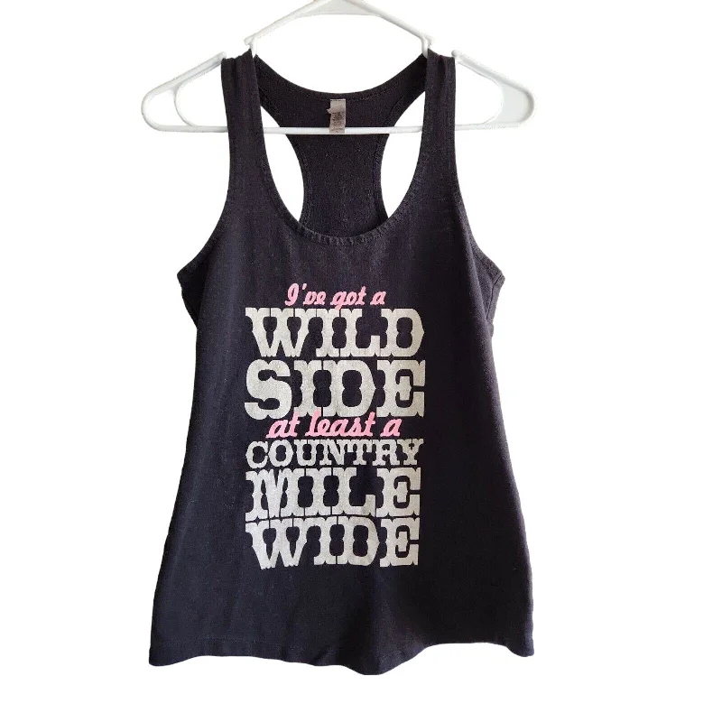 Fantastic Deals Womens Sz S Wild Side A country Mile Wide Racerback Tank Top
